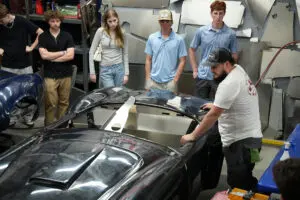 Factory Five MK5 Roadster body shown to tour group