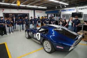 Factory Five Type 65 Coupe in classic blue livery