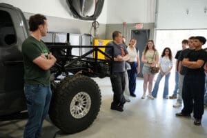 Factory Five MK5 Roadster rolling chassis on display
